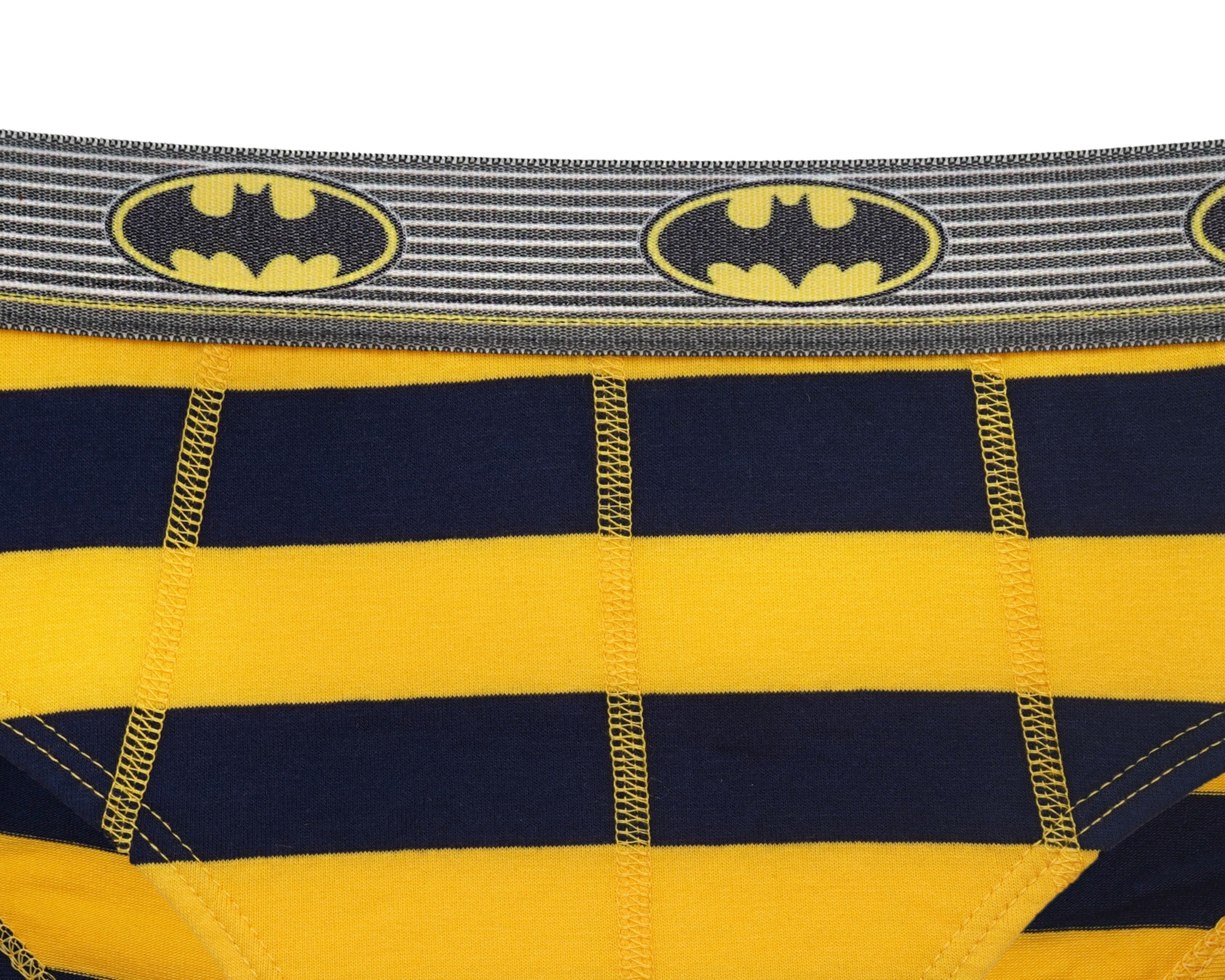 Boys' Batman Striped Briefs (Pack of 6) – Cotton Lycra with Logo Waistband | JR-81