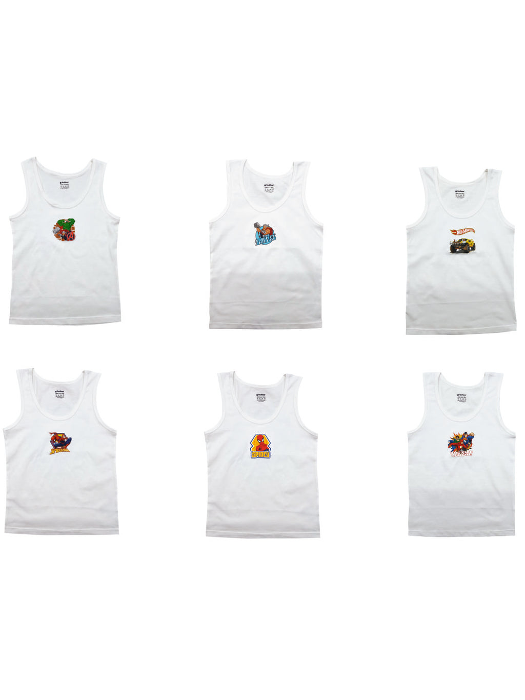 VEST 1005 |Red Rose 100% Cotton Boys Inner Vests – Pack of 6|