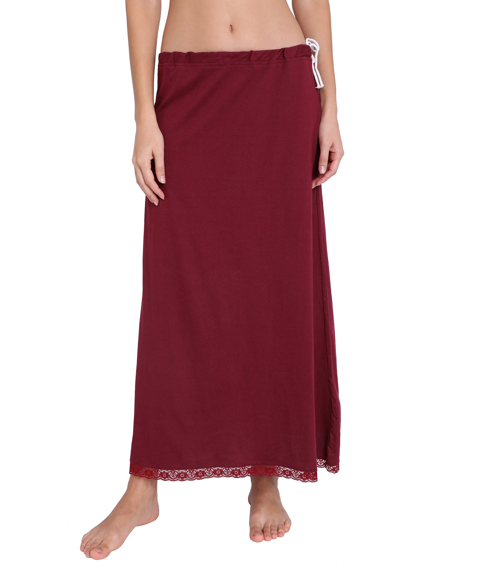 Traditional Saree Shapewear Petticoat Color Maroon Size Medium For Women