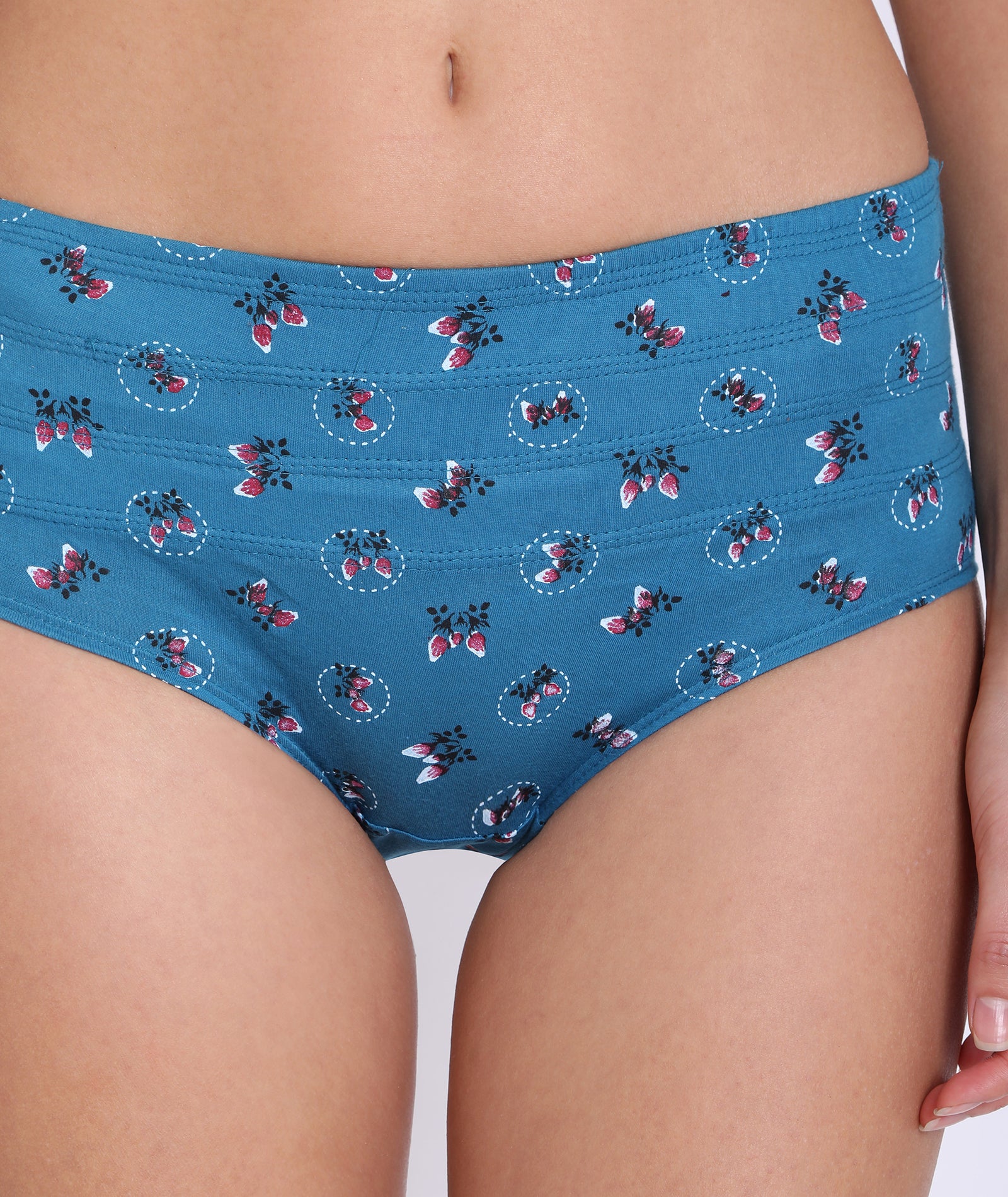 Red Rose Blue Single Tummy Trimmer Panties