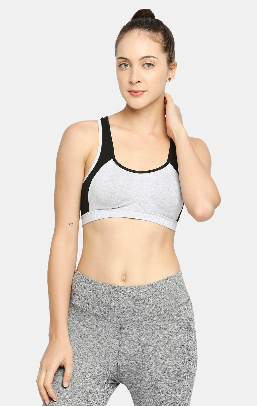 Red Rose Sports Grey Bra with Removable pads