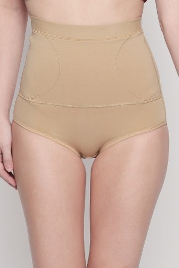 Women's Solid Color High Waist Shapewear Panties With Button Up